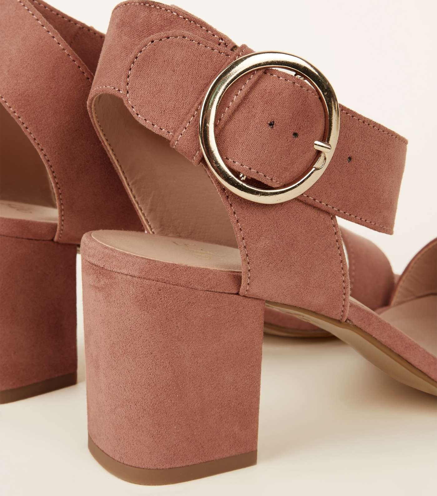 Girls Pink Suedette Ring Buckle Sandals Image 4