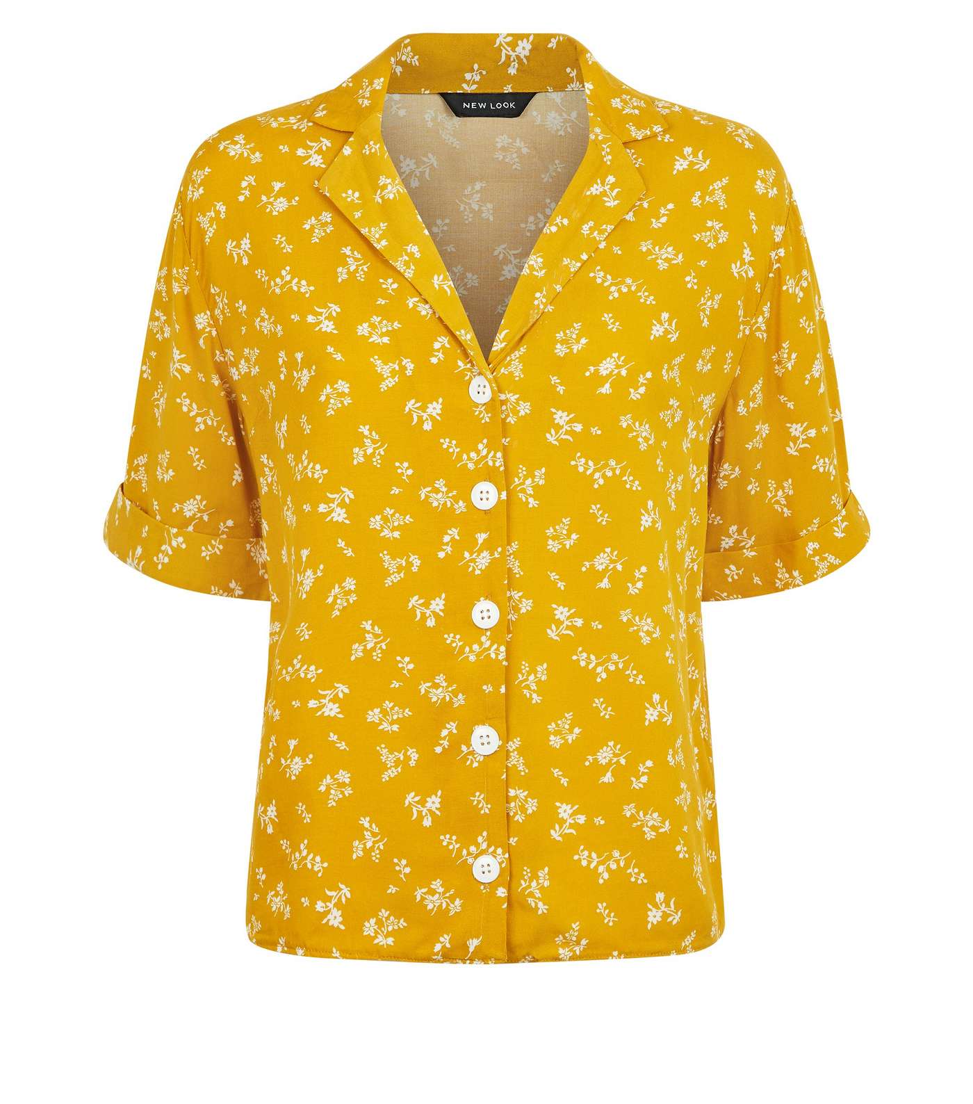 Yellow Ditsy Floral Boxy Shirt Image 4