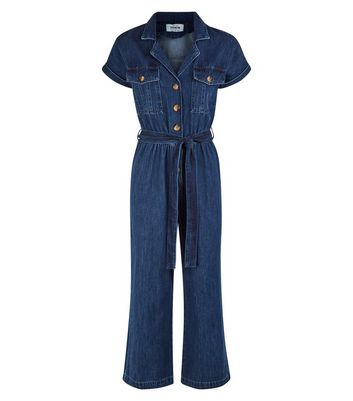 New look denim culotte jumpsuit on sale