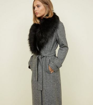 manteau col fourrure femme