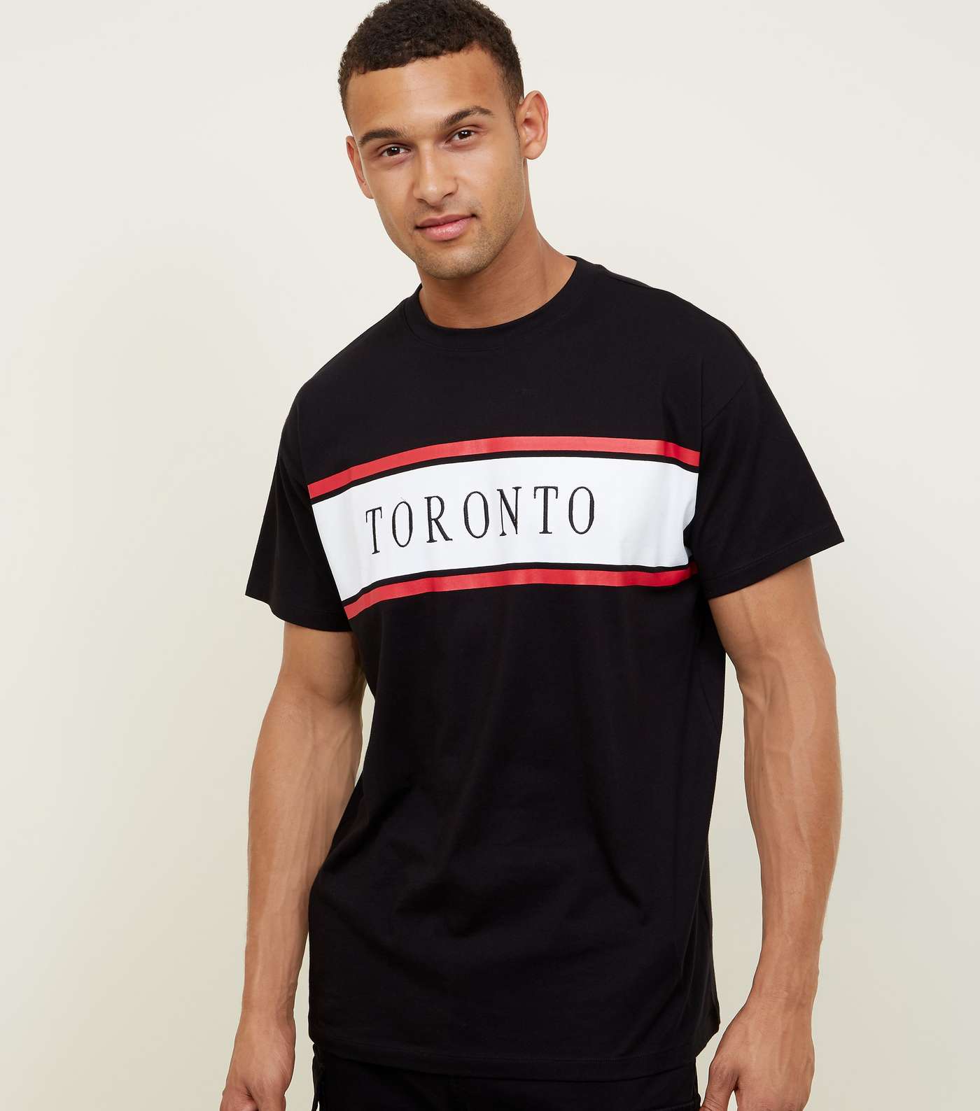 Black Toronto Panel Embellished T-Shirt