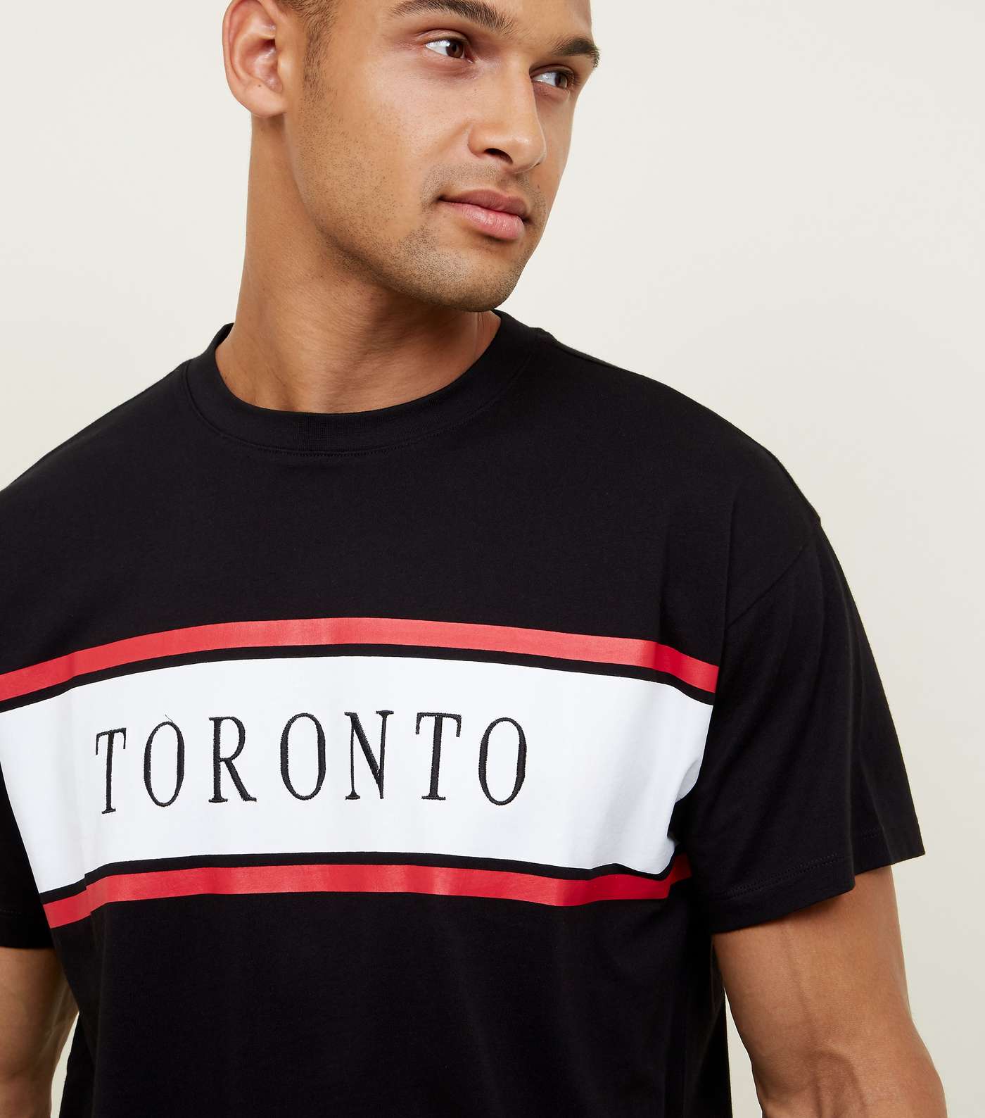 Black Toronto Panel Embellished T-Shirt Image 5