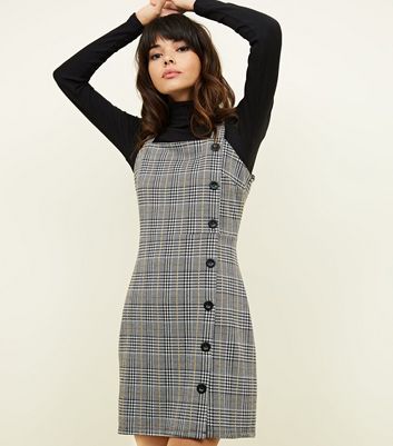 new look grey pinafore