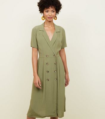 new look khaki midi dress
