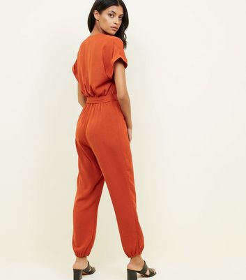 Age 10-11 Years 915 Girls Orange Ribbed Belted Jumpsuit New Look BNWT