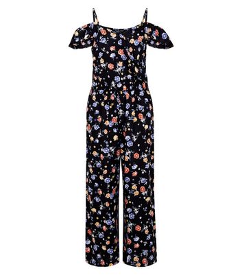 NEW girls size XL FLOWERS BY ZOE on sale - rainbow jumpsuit in black