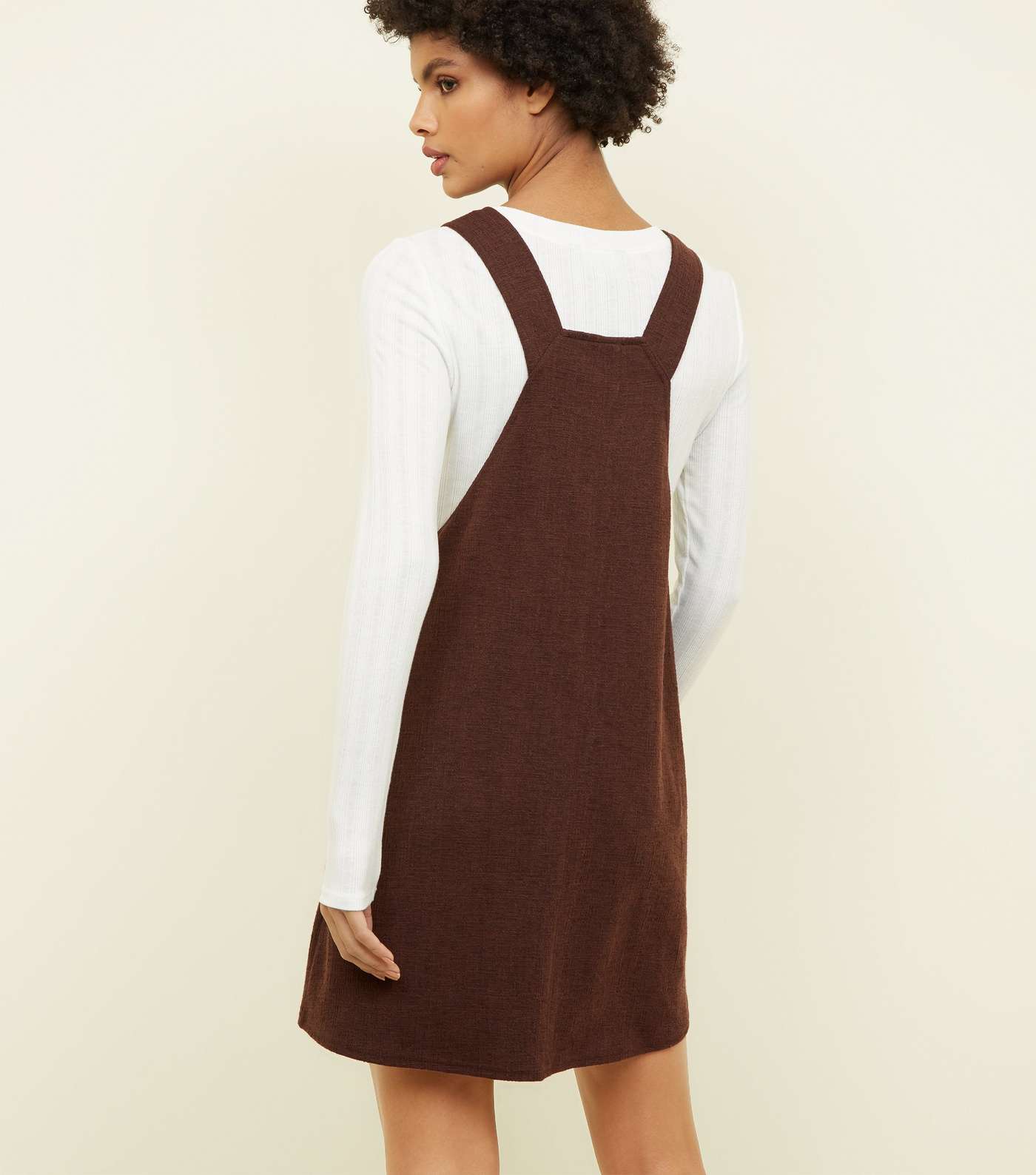 Brown Round Buckle Pinafore Dress Image 5