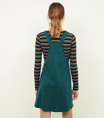 New look green pinafore cheap dress