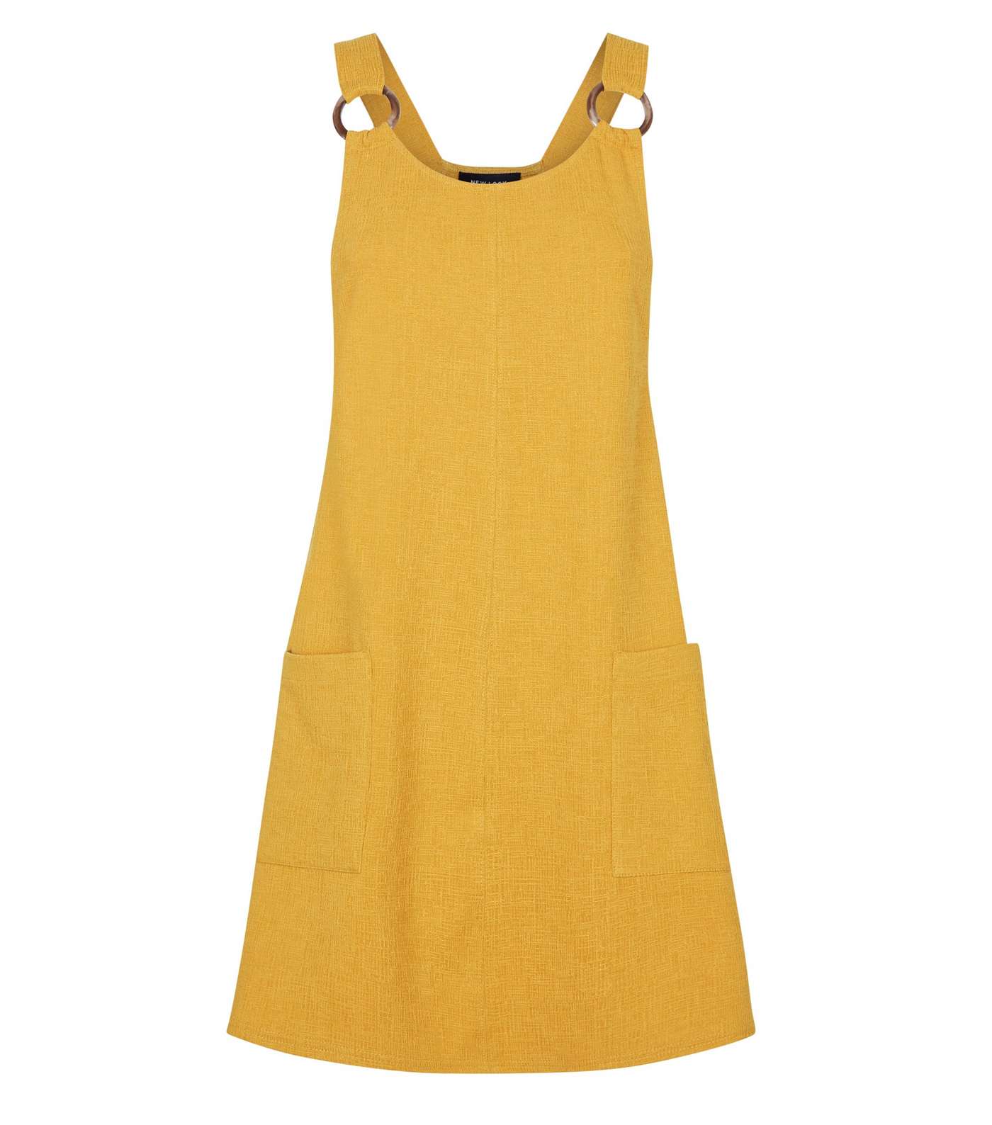 Mustard Round Buckle Pinafore Dress Image 4