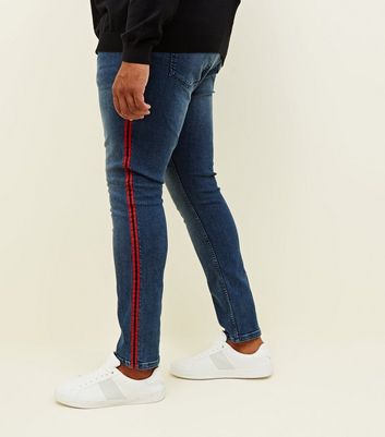 black skinny jeans with red stripe