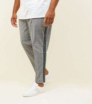 grey trousers with side stripe