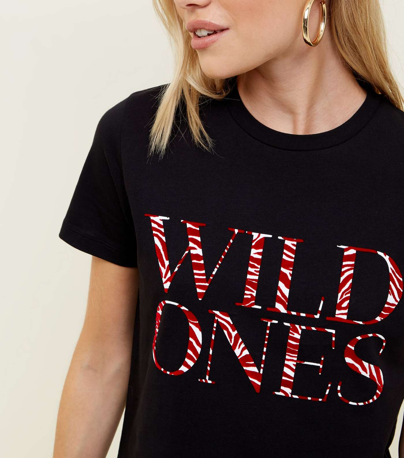 Petite Black Wild Ones Slogan T-Shirt Image 5