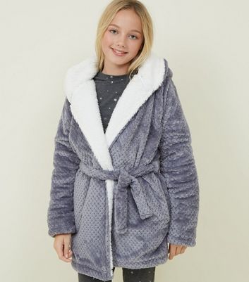 grey girls dressing gown