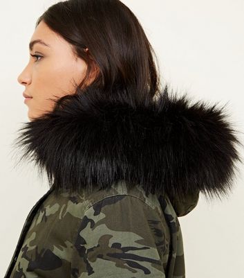 Camo parka hot sale fur hood