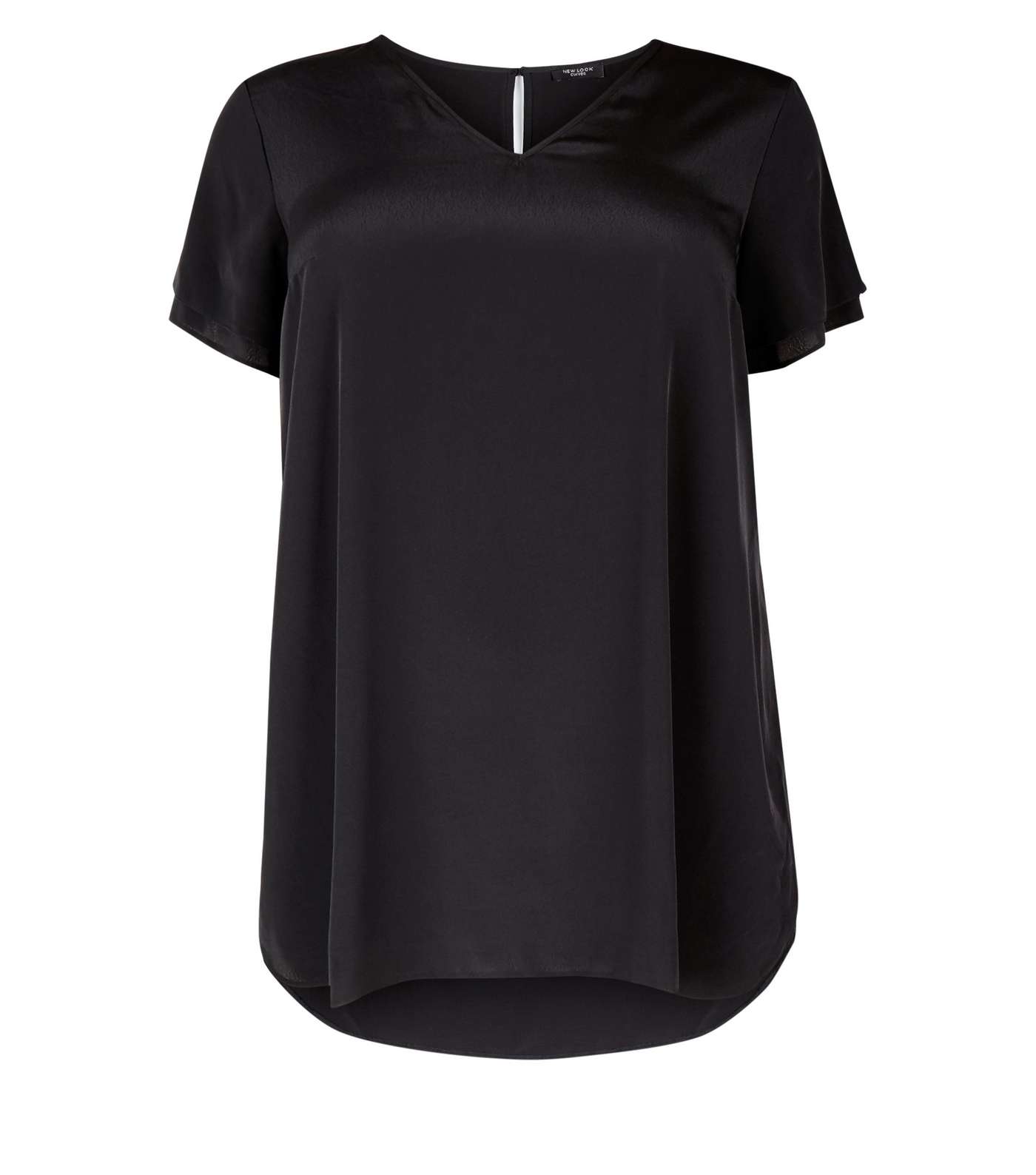 Curves Black Tiered Sleeve Tunic Top Image 4