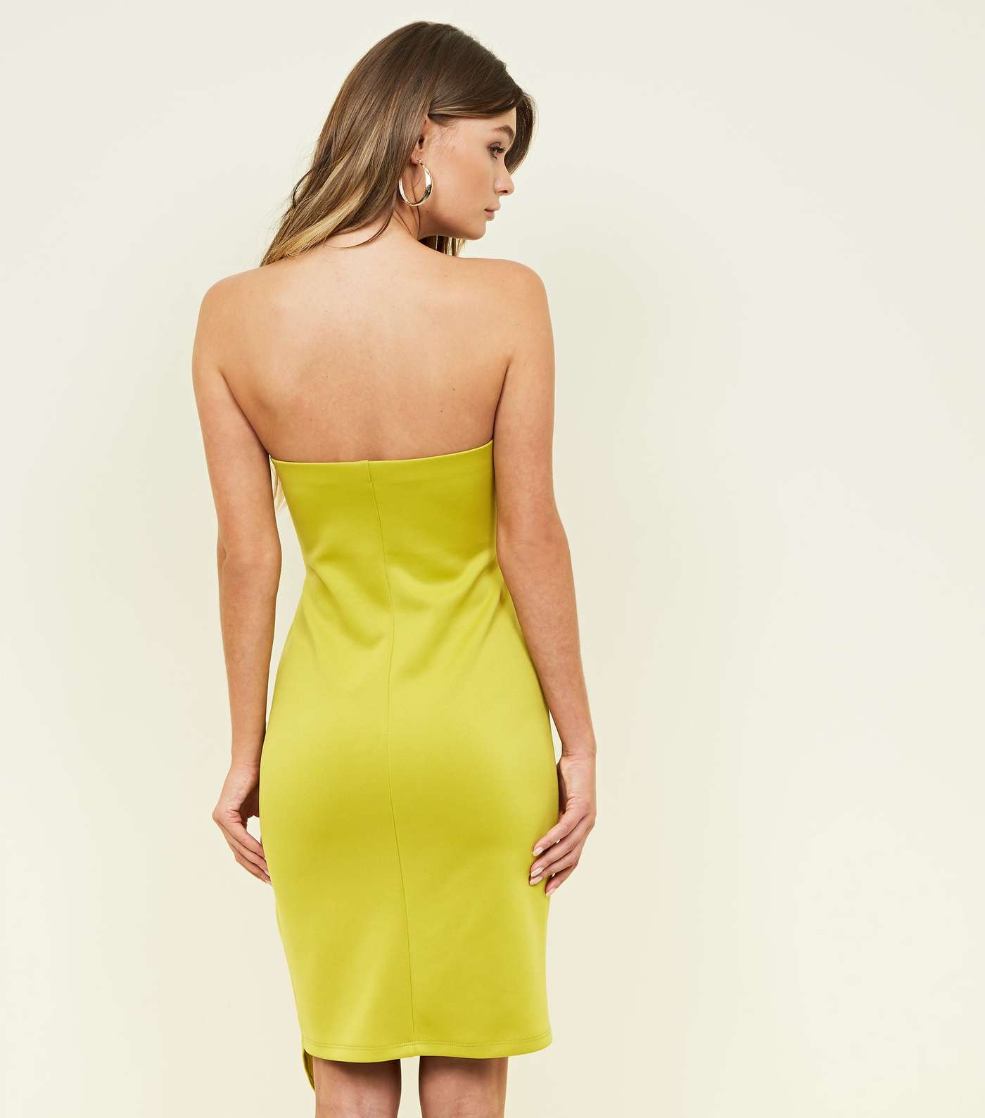 Lime Green Origami Front Bandeau Dress Image 3