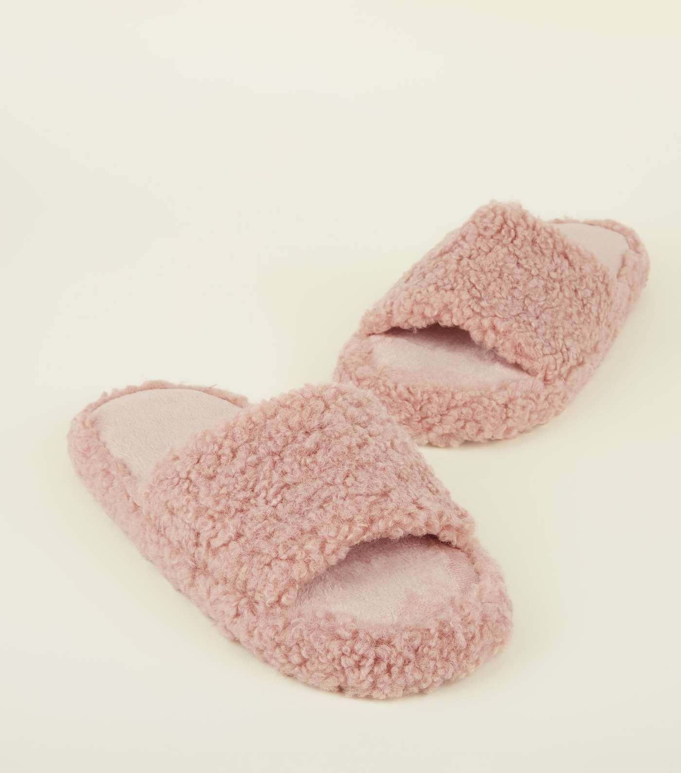 Pink Teddy Slider Slippers Image 3