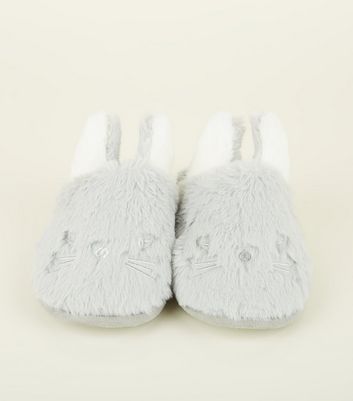 grey bunny slippers