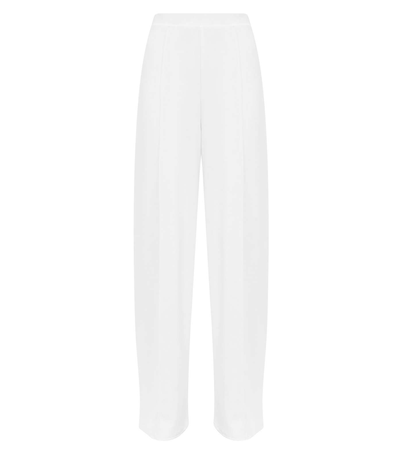 White Pintuck Wide Leg Trousers Image 4