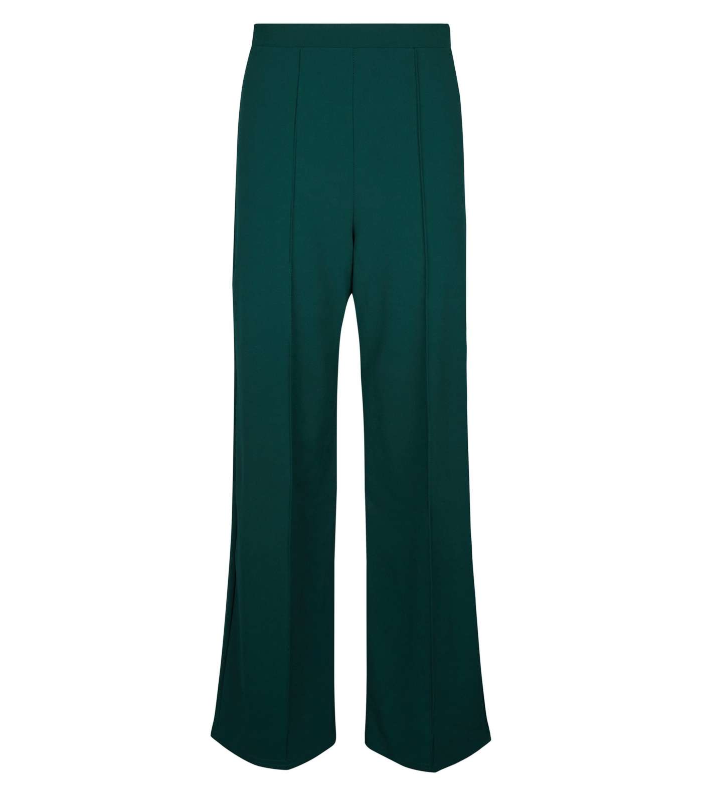 Dark Green Pintuck Wide Leg Party Trousers Image 4