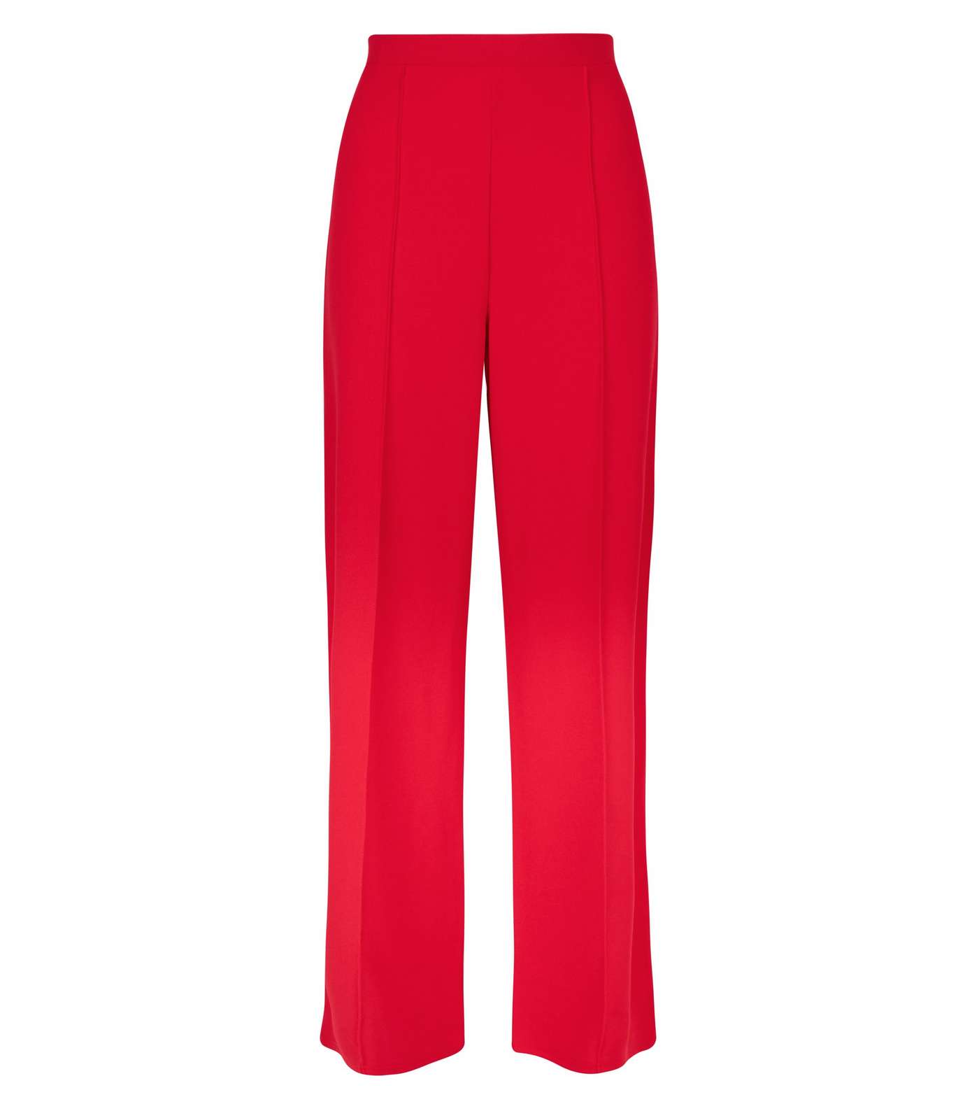 Red Pintuck Wide Leg Trousers Image 4