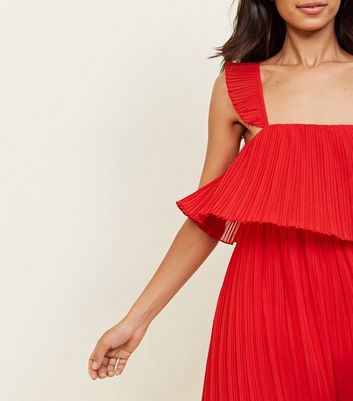 pleated chiffon jumpsuit