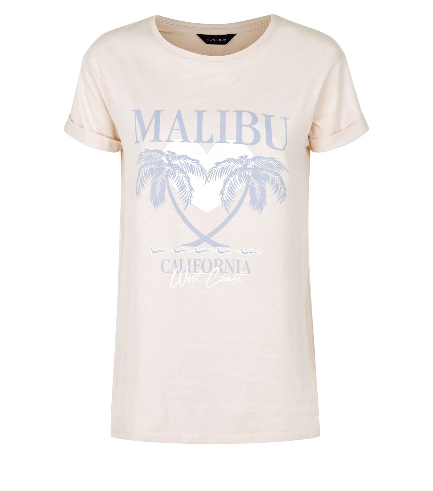 Pale Pink Malibu Palm Tree Logo Longline T-Shirt Image 4