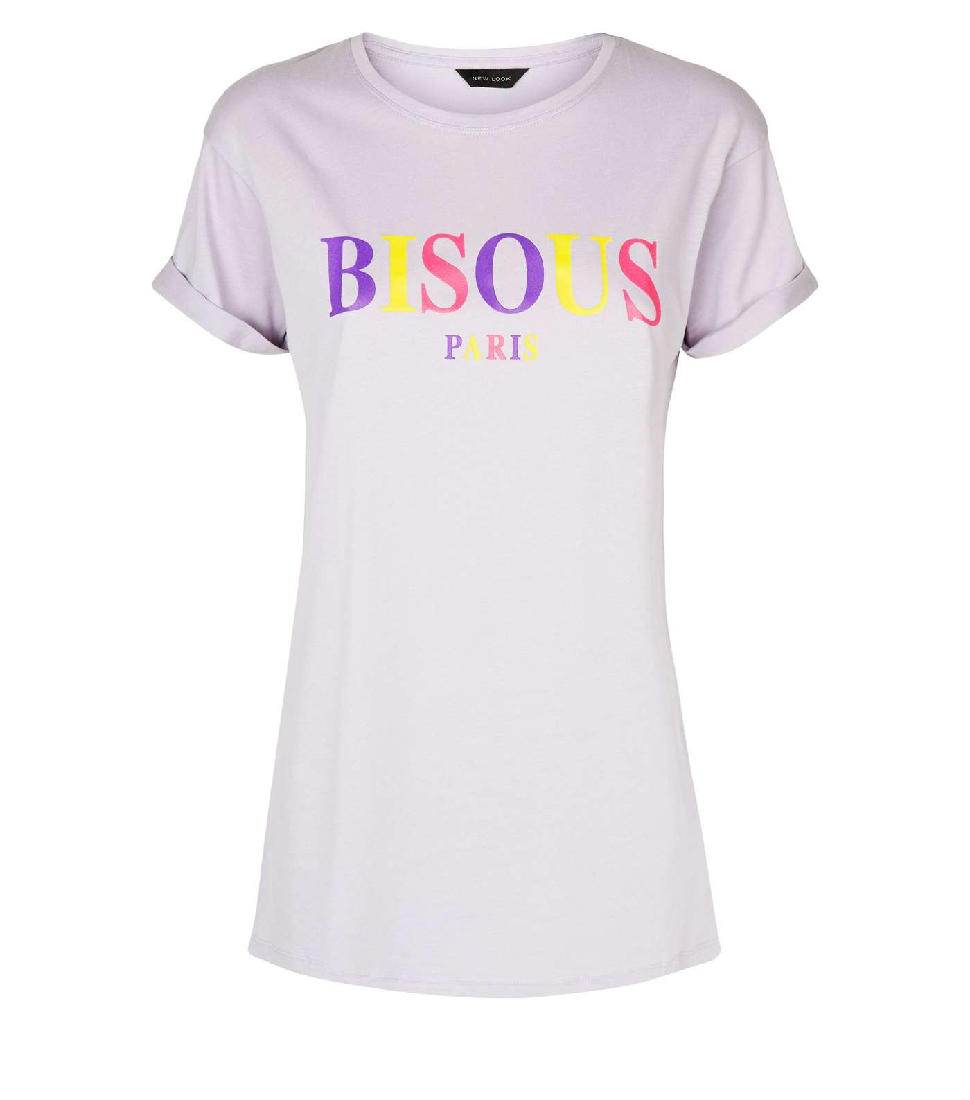 Lilac Bisous Slogan T-Shirt Image 4