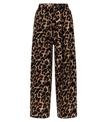 Brown Leopard Print Scuba Pull On Trousers | New Look