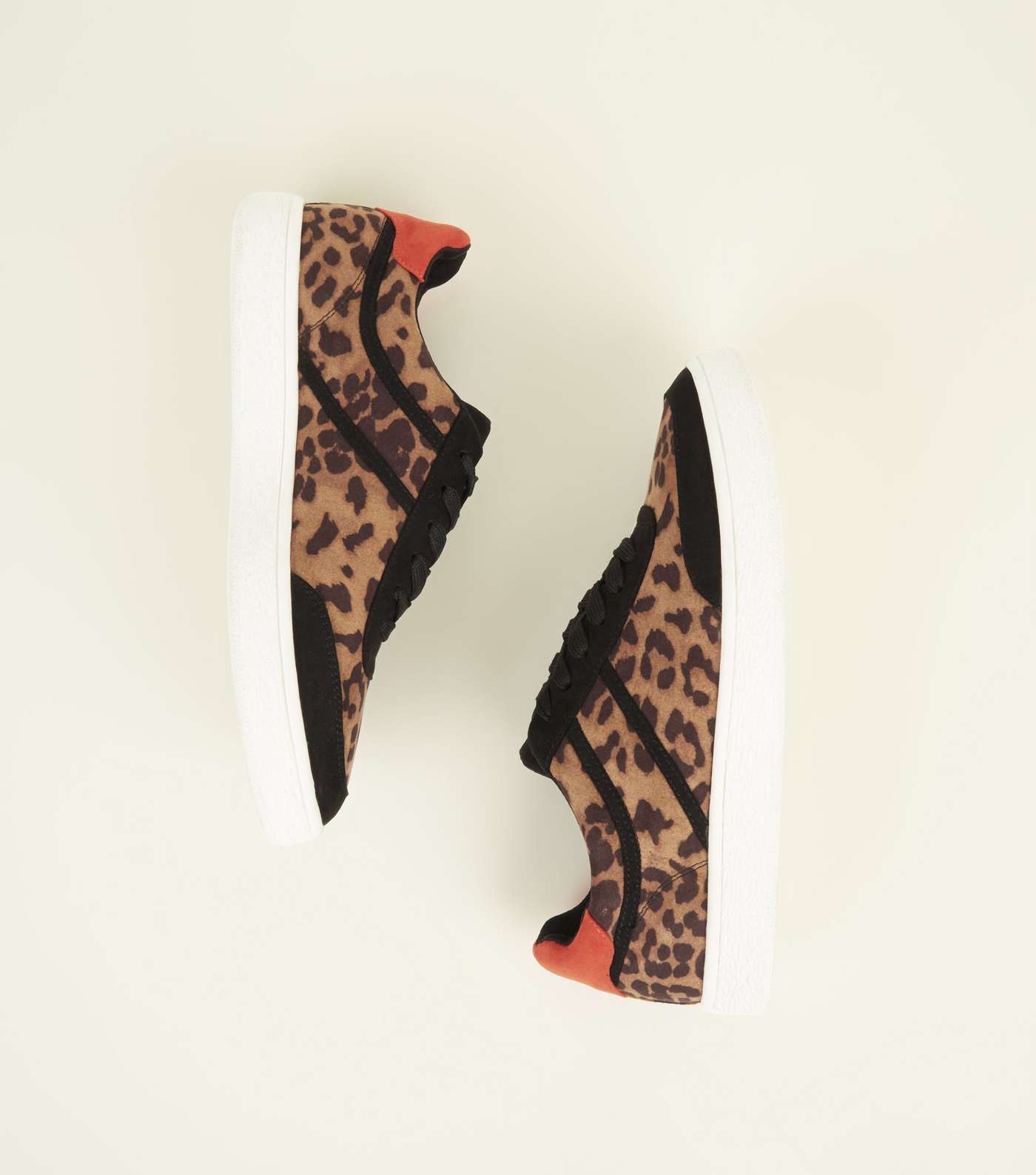 Brown Leopard Print Red Heeled Trainer Image 4