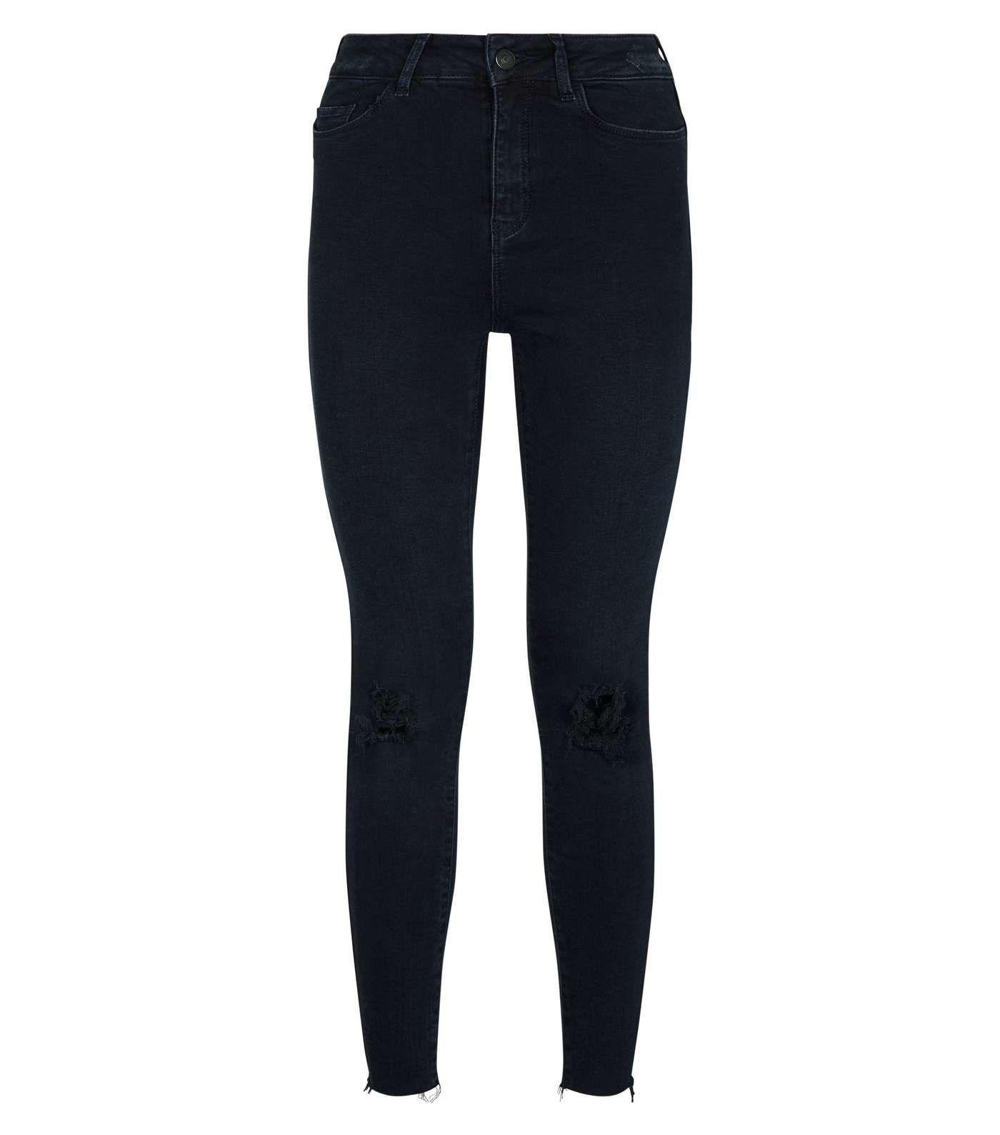Navy Ripped Super Skinny 'Lift & Shape' Jeans Image 4