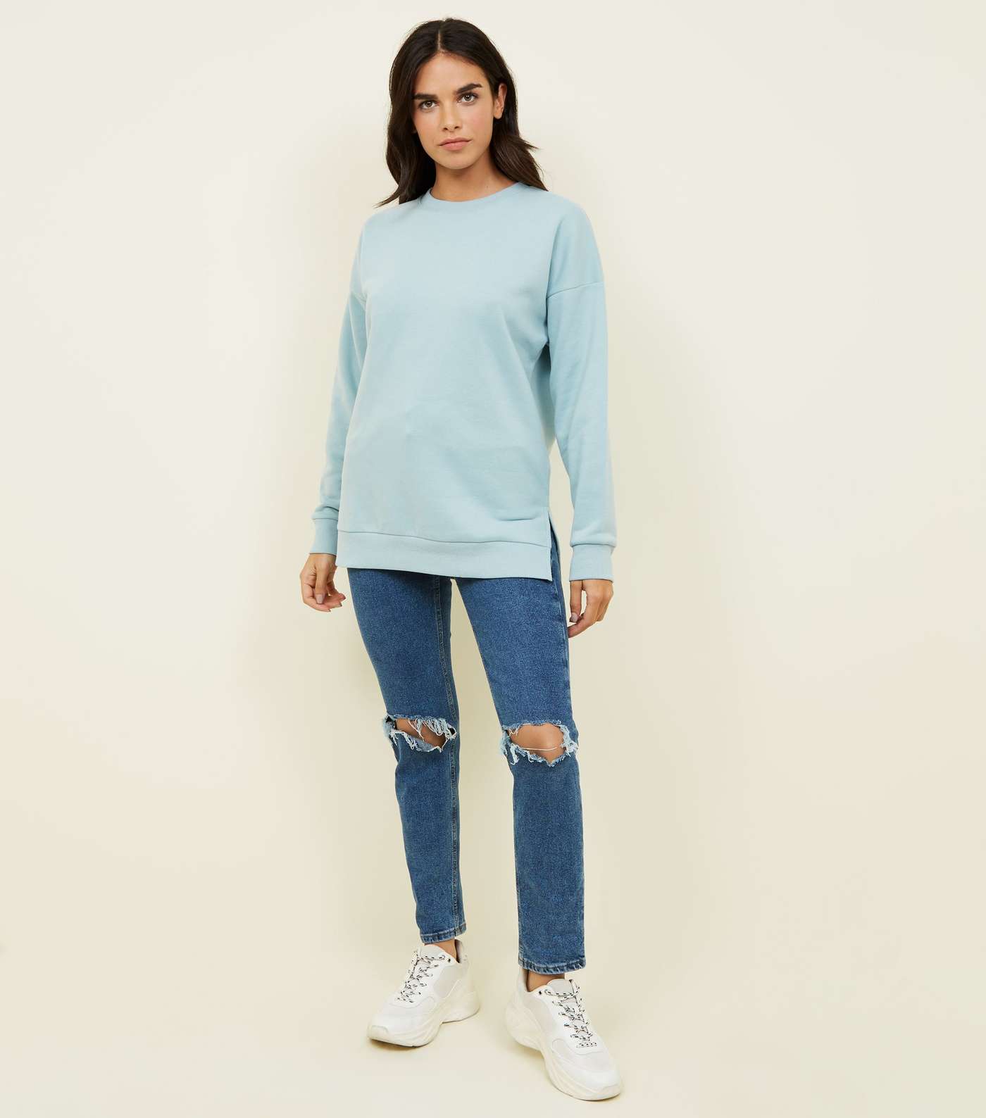 Pale Blue Oversized Sweatshirt Image 2