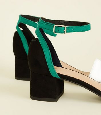 black colour heel sandals