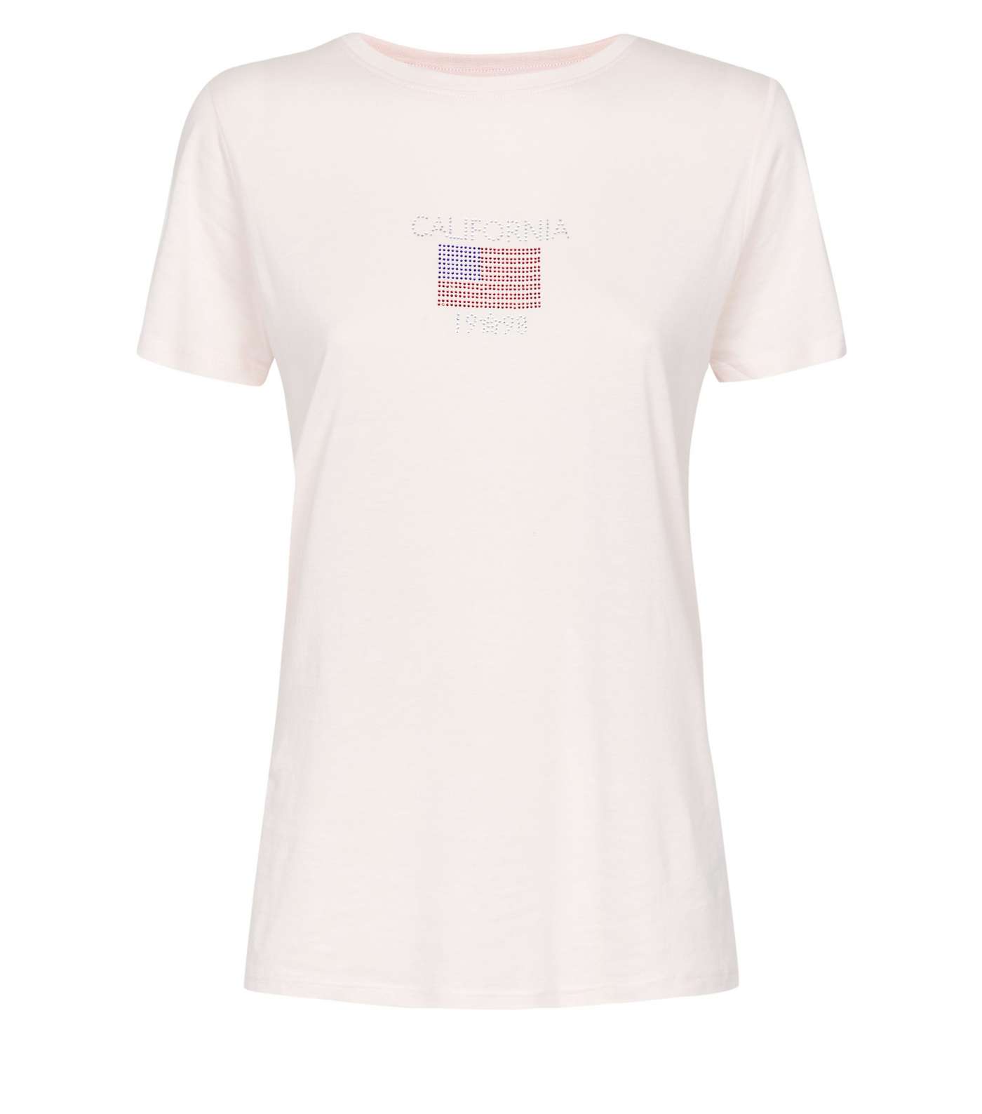 Pale Pink USA Flag Gem Logo T-Shirt Image 4