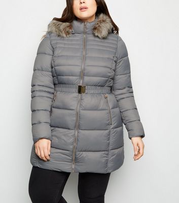 new look grey padded coat