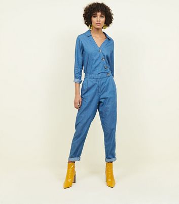 new look denim playsuit