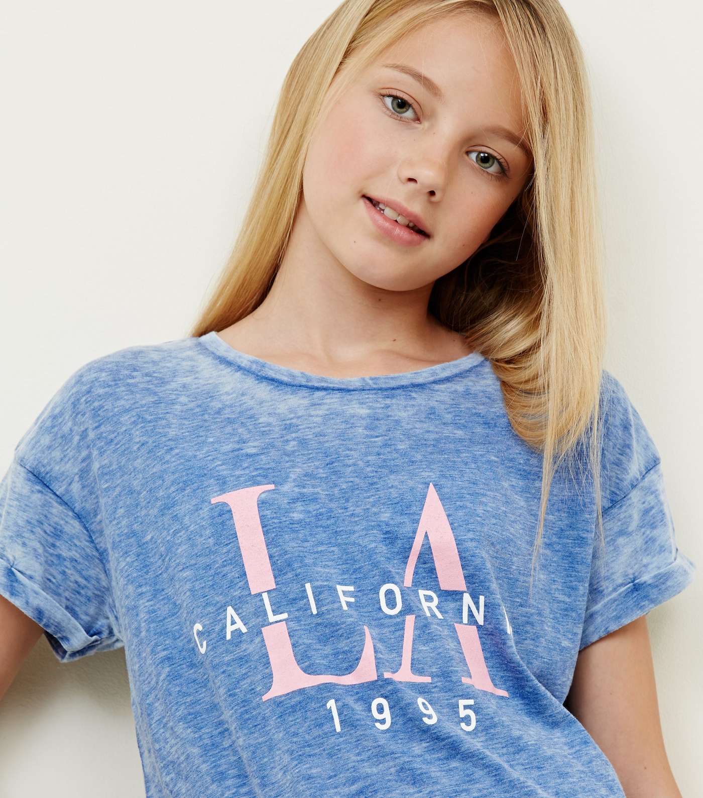 Girls Blue LA California Print T-Shirt Image 5