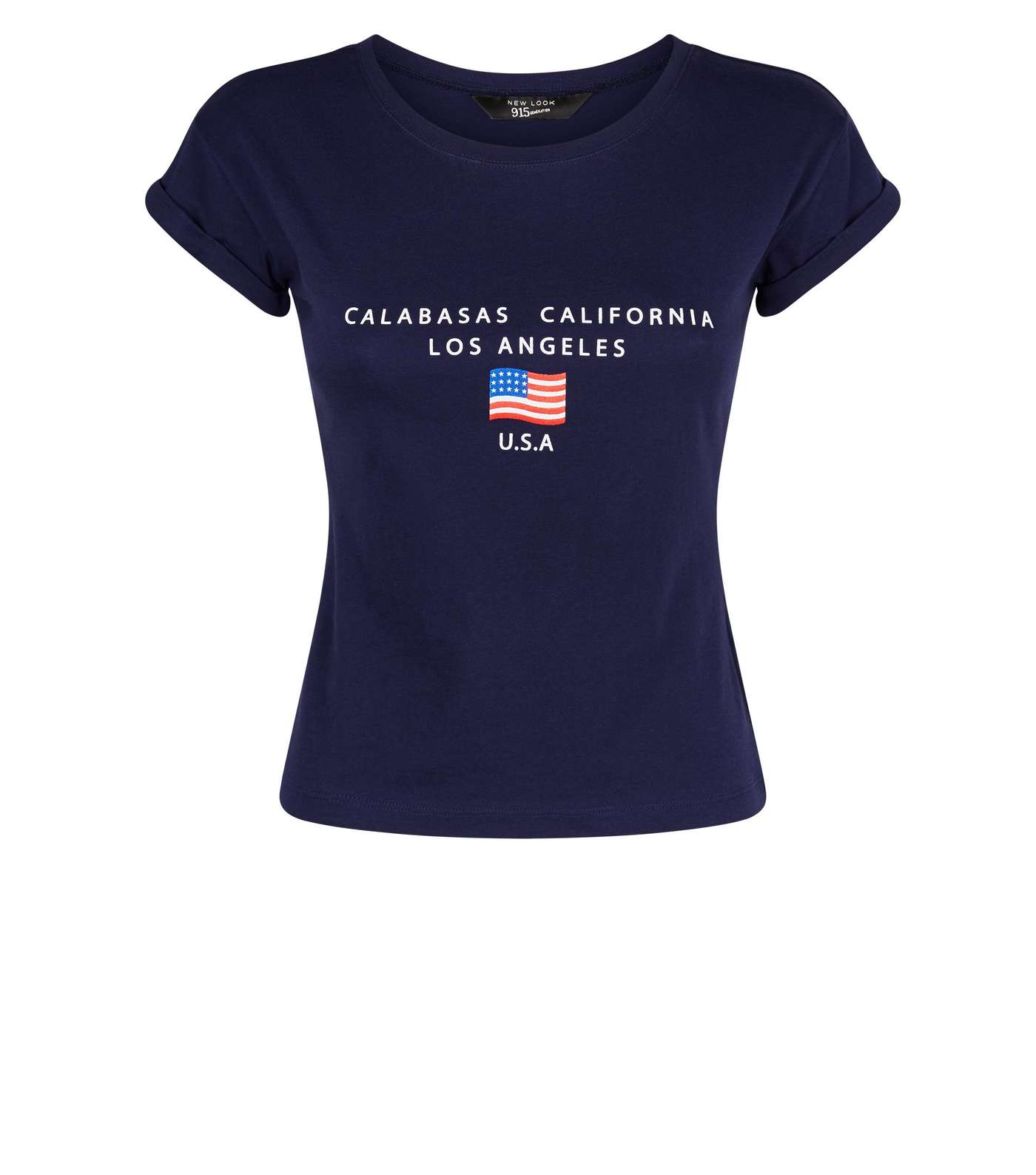 Girls Navy USA Flag Logo T-Shirt Image 4