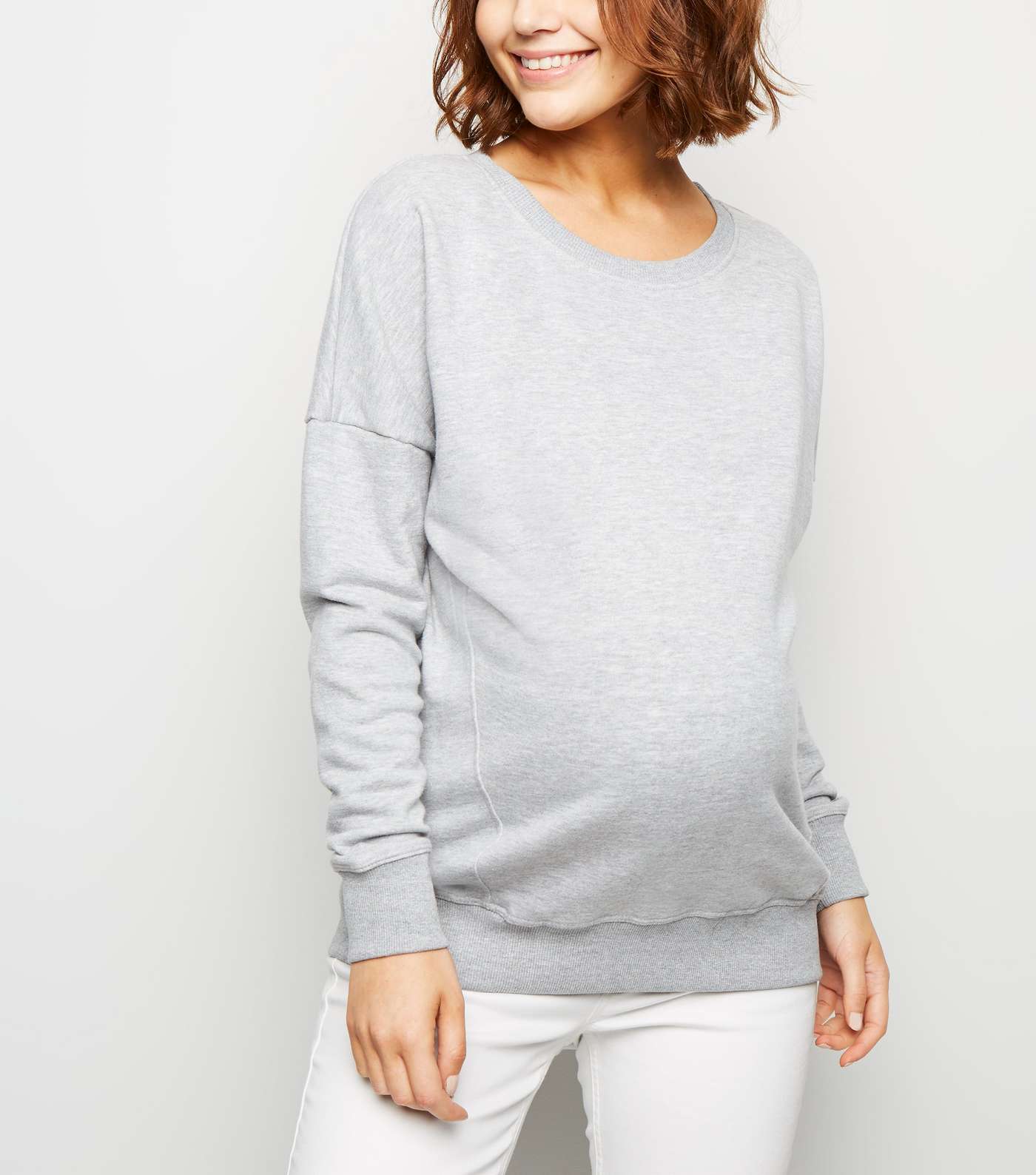Maternity Grey Crew Neck Sweatshirt
