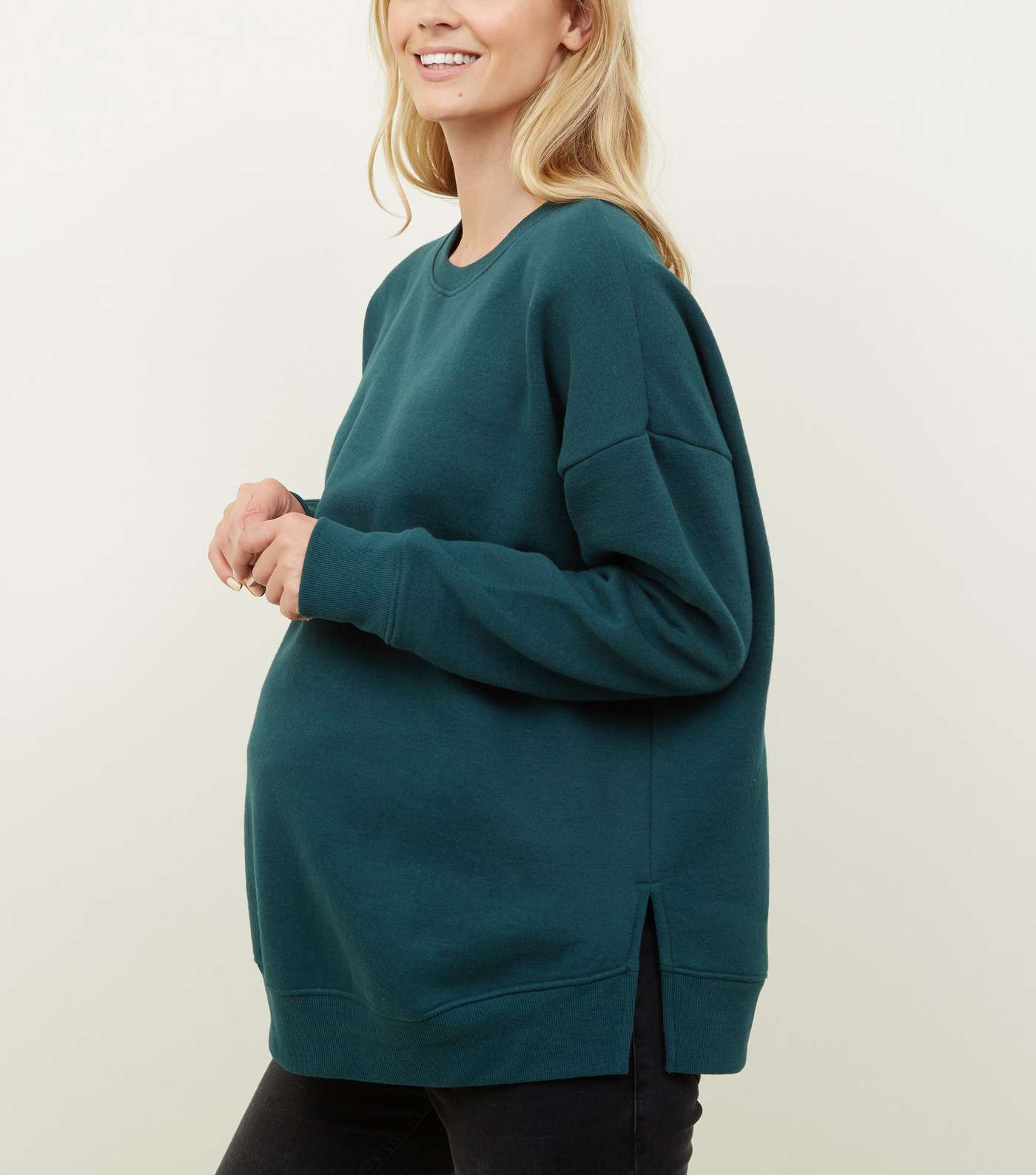 Maternity Dark Green Crew Neck Sweatshirt