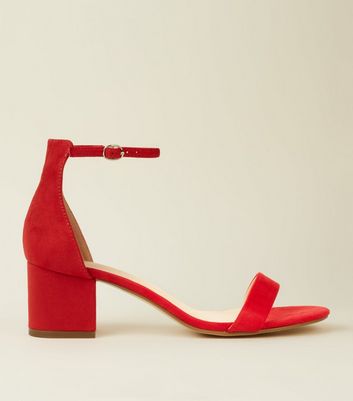 red block heels new look
