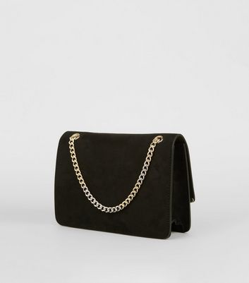 Black handbag with silver chain hotsell