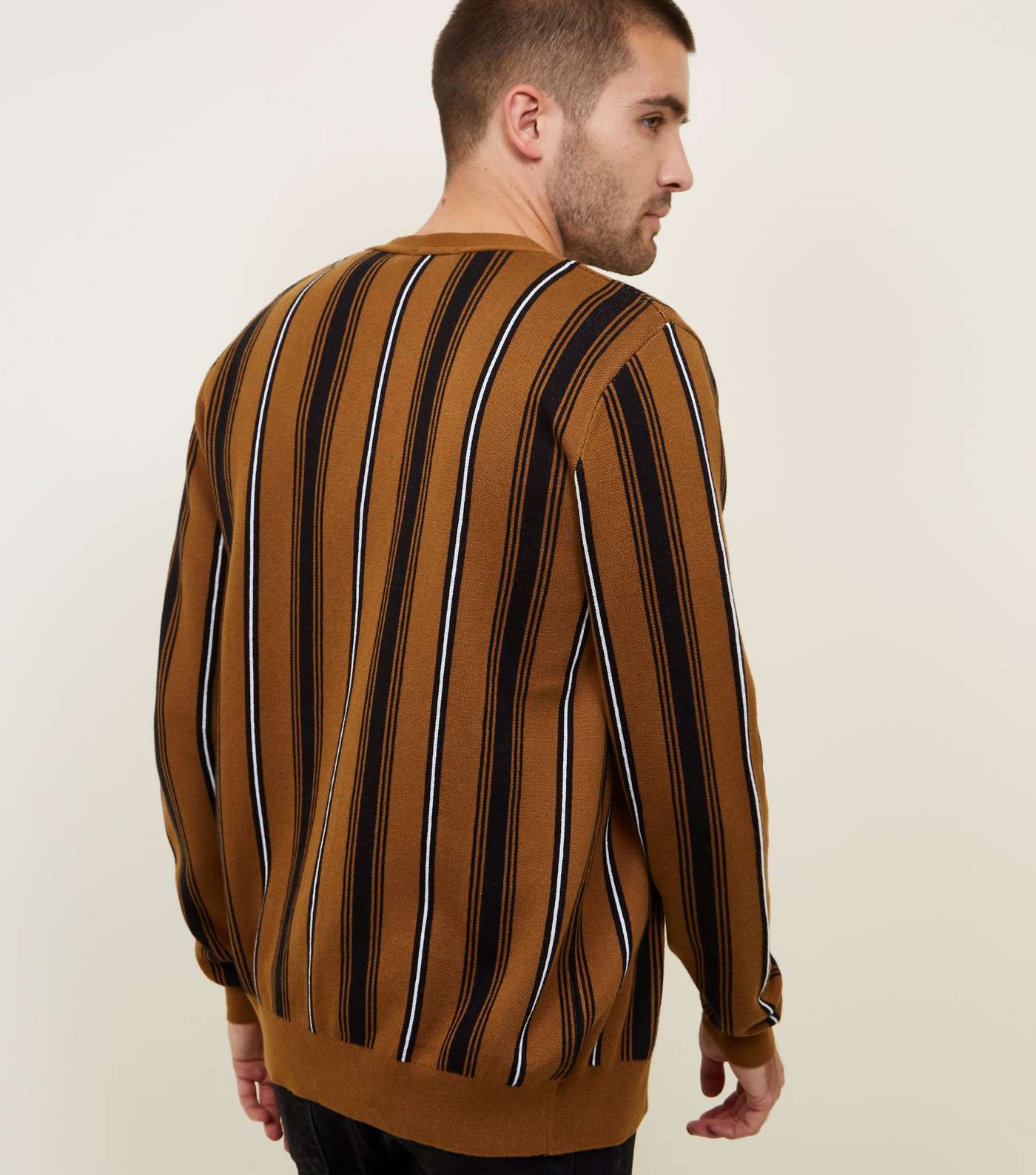 Rust Vertical Stripe Cardigan  Image 3