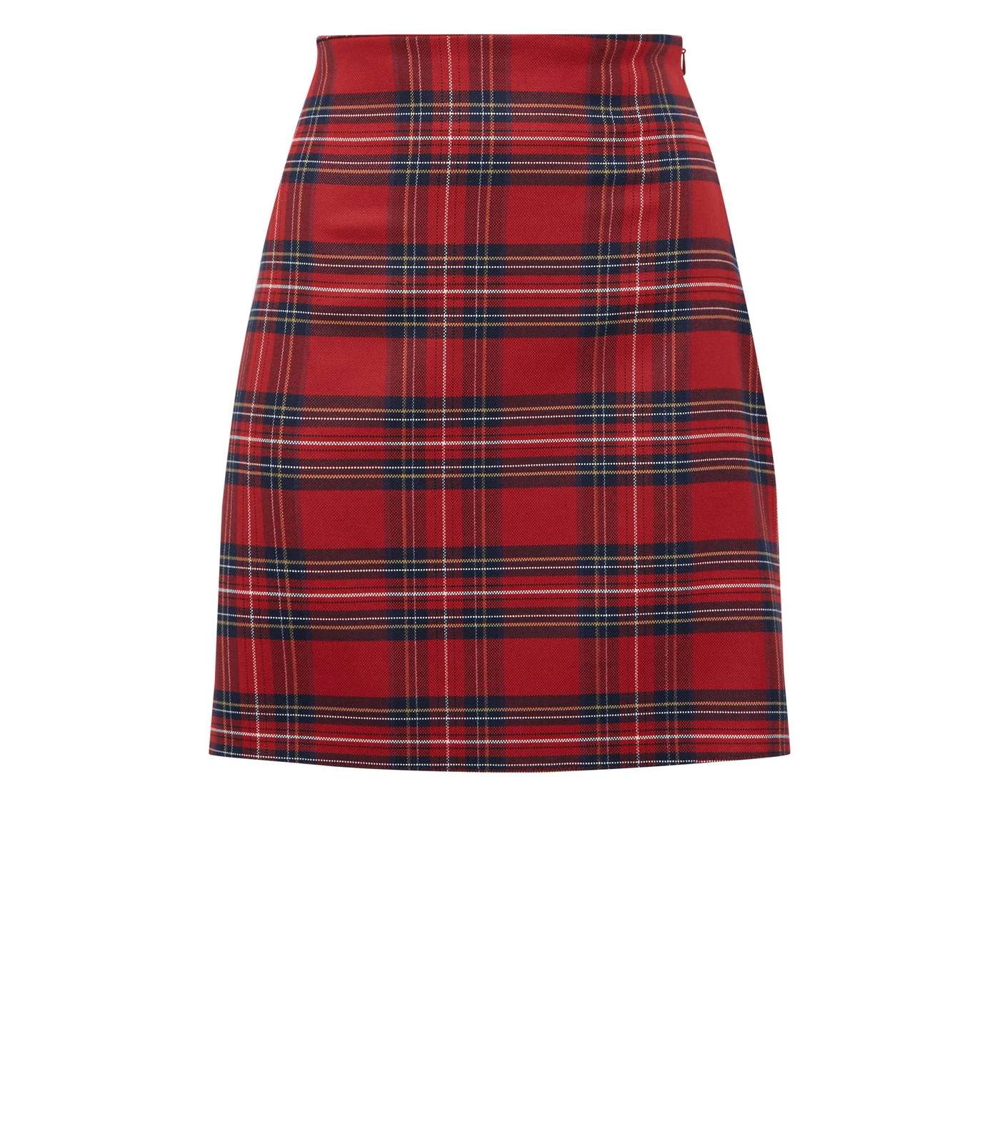 Red Tartan Check A-Line Mini Skirt Image 4