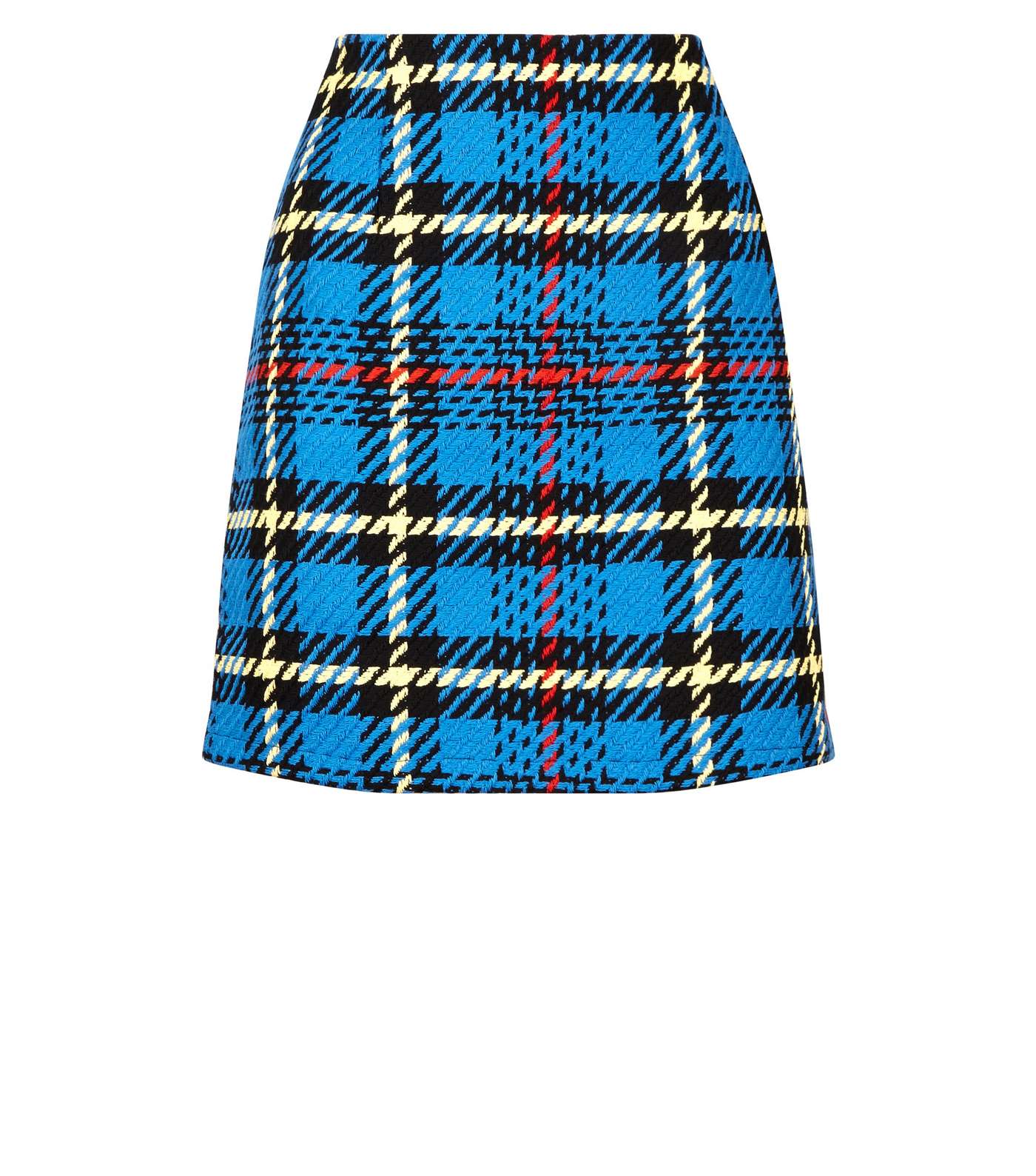 Blue Bouclé Check Mini Skirt  Image 4