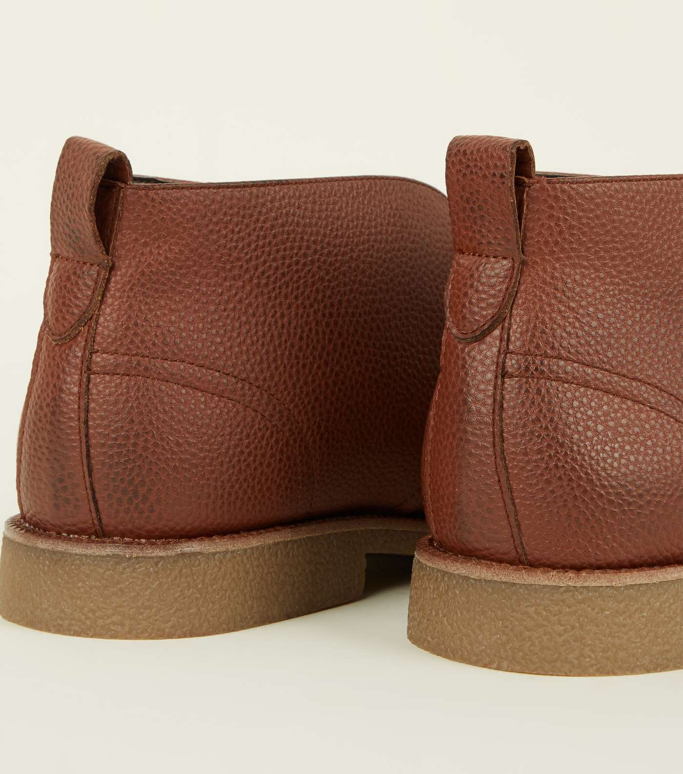 Tan Leather-Look Desert Boots  Image 4