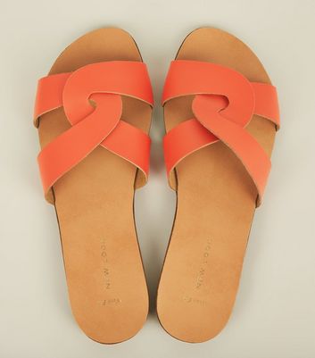 orange wide fit sandals