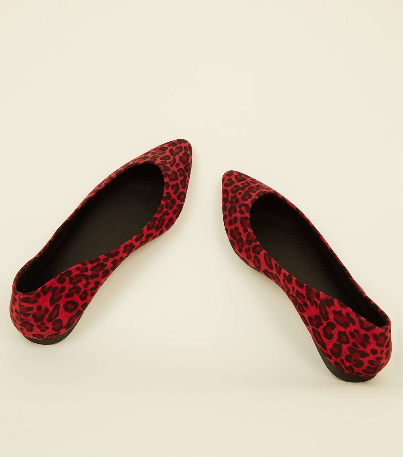 Red Suedette Leopard Print Pointed Pumps Image 3