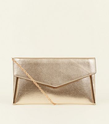 gold clutch bag new look