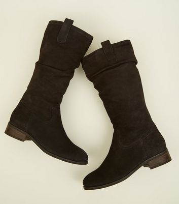 Mid calf shop suede flat boots